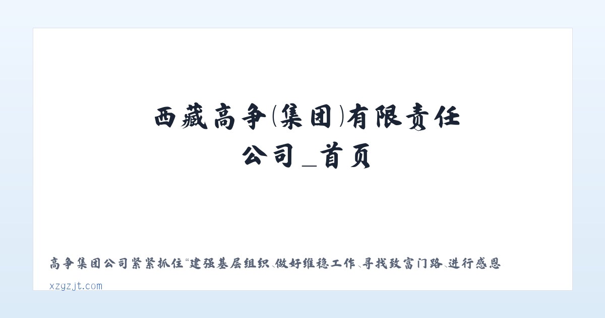 西藏高争（集团）有限责任公司_首页 主图