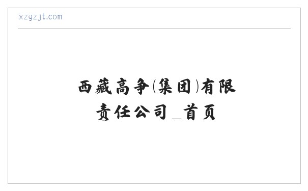 西藏高争（集团）有限责任公司_首页 缩略图